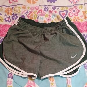 Nike Dark Gray Running Shorts with White Trim
